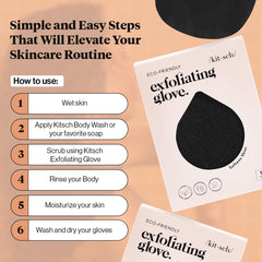 Guante exfoliante de uso diario de Kitsch para cuerpo y ducha.