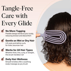 Kitsch Flexi Flow brush close-up showing ultra-smooth bristles gliding through tangles