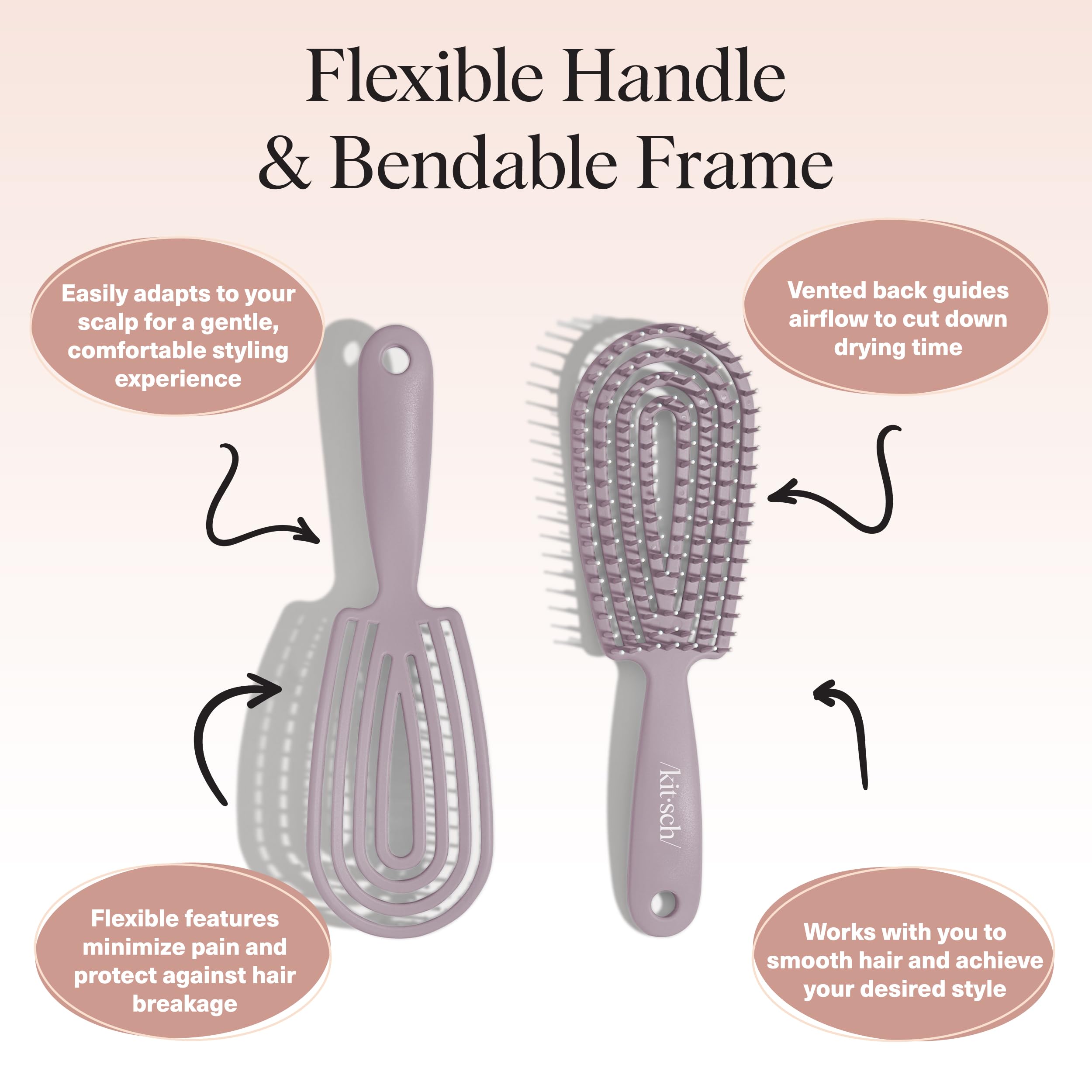 Kitsch Kid-friendly detangler brush promotes gentle brushing without pulling