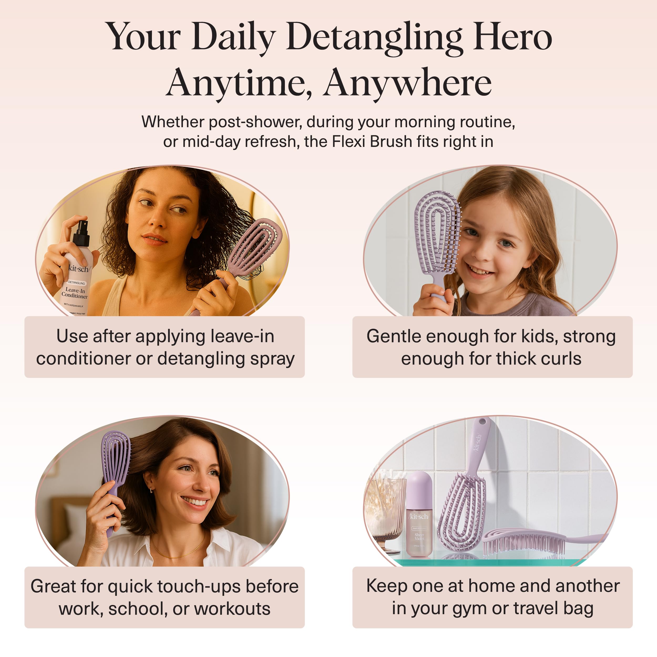 Kitsch Scalp-massage feature comforts while detangling for healthier-looking curls