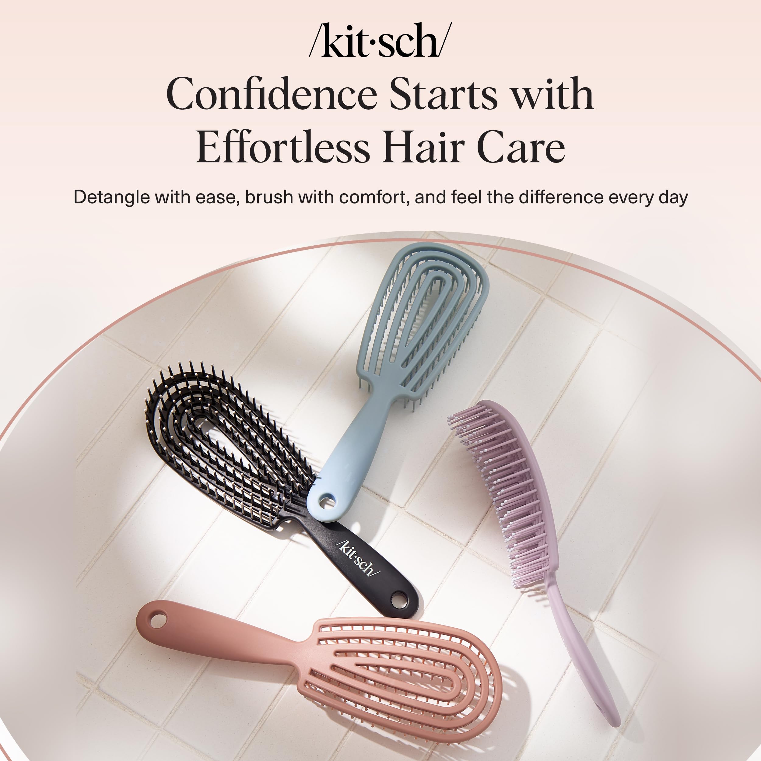 Kitsch Shine-preserving detangler keeps cuticle smooth for glossier strands