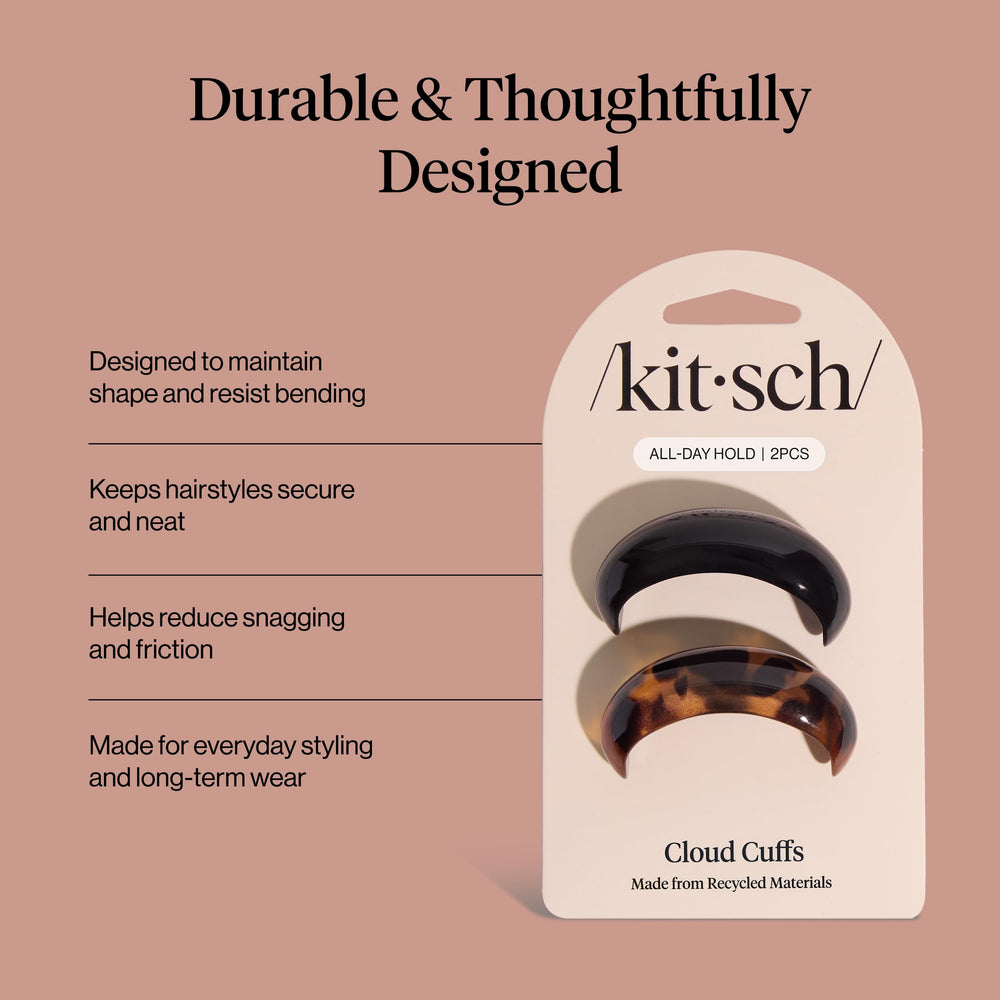 Kitsch hair cuff inner nylon band provides comfortable all-day hold.