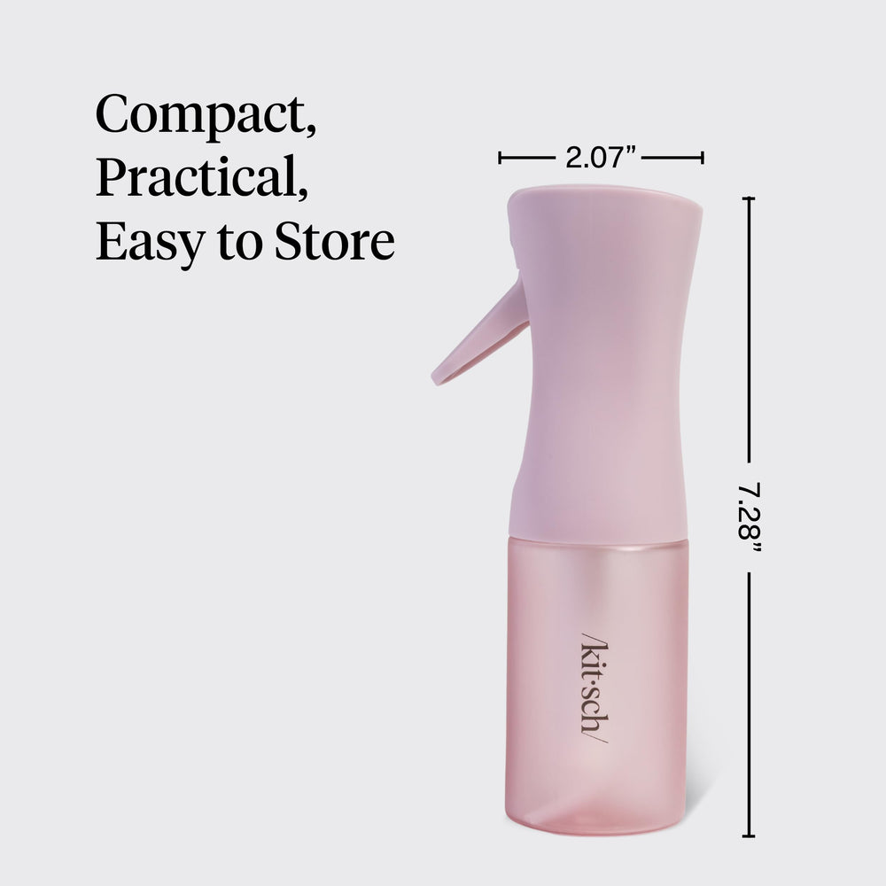 Kitsch hair mist bottle provides a precise fine mist for quick styling.