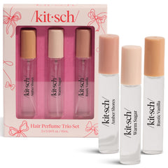 Kitsch hair perfume Amber Shores 10ml bottle close-up for warm sunset fragrance