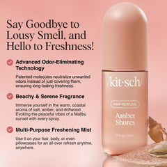 Kitsch Amber Shores bottle with spray pump for quick touch-ups