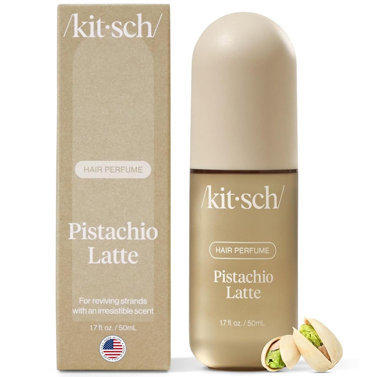 Kitsch Pistachio Latte bottle for daily hair refresh with a comforting scent