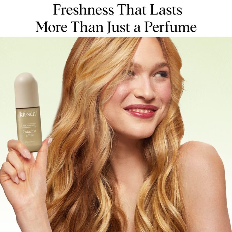 Kitsch Pistachio Latte bottle used on hair for quick reset between activities