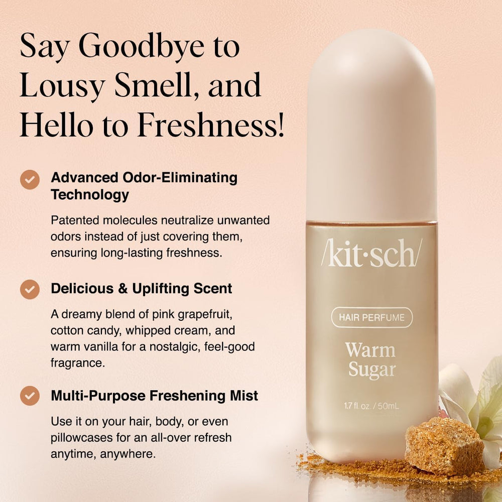 Kitsch Hair Perfume Vanilla-note closeup highlights creamy vanilla aroma for polish