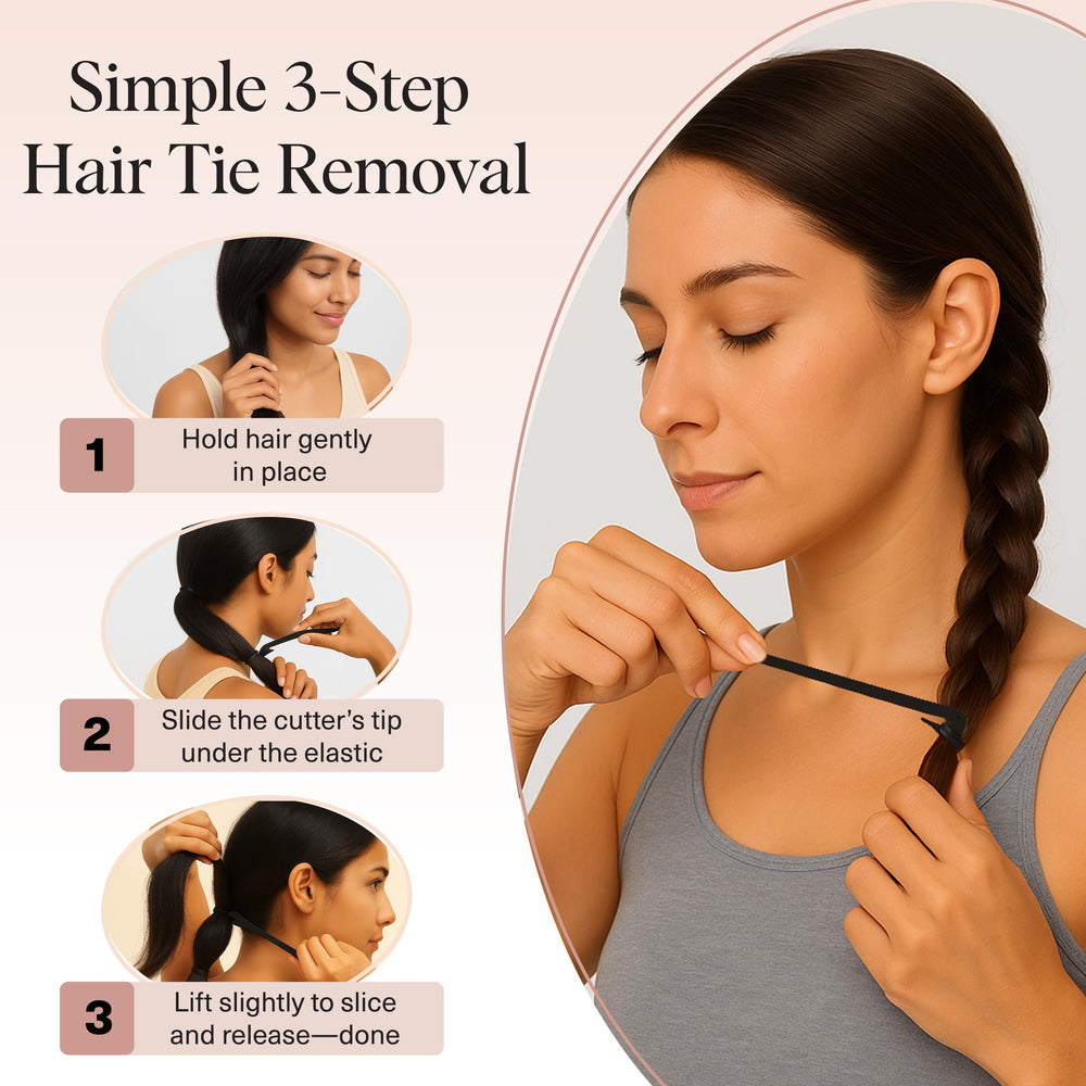 Kitsch in-use during braids showing safe tiny-band removal