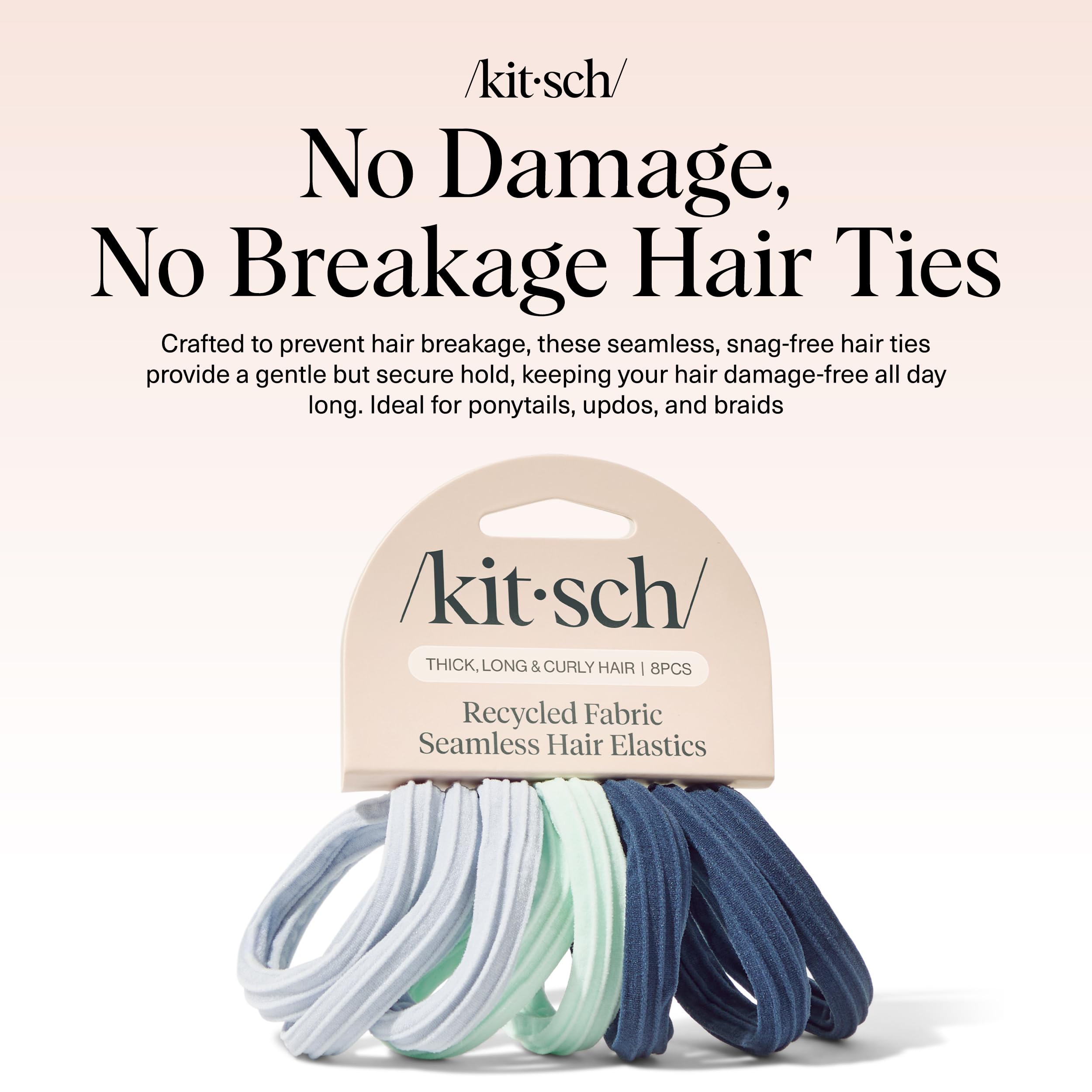Kitsch Hair Ties para evitar enganches en todo tipo de cabello.