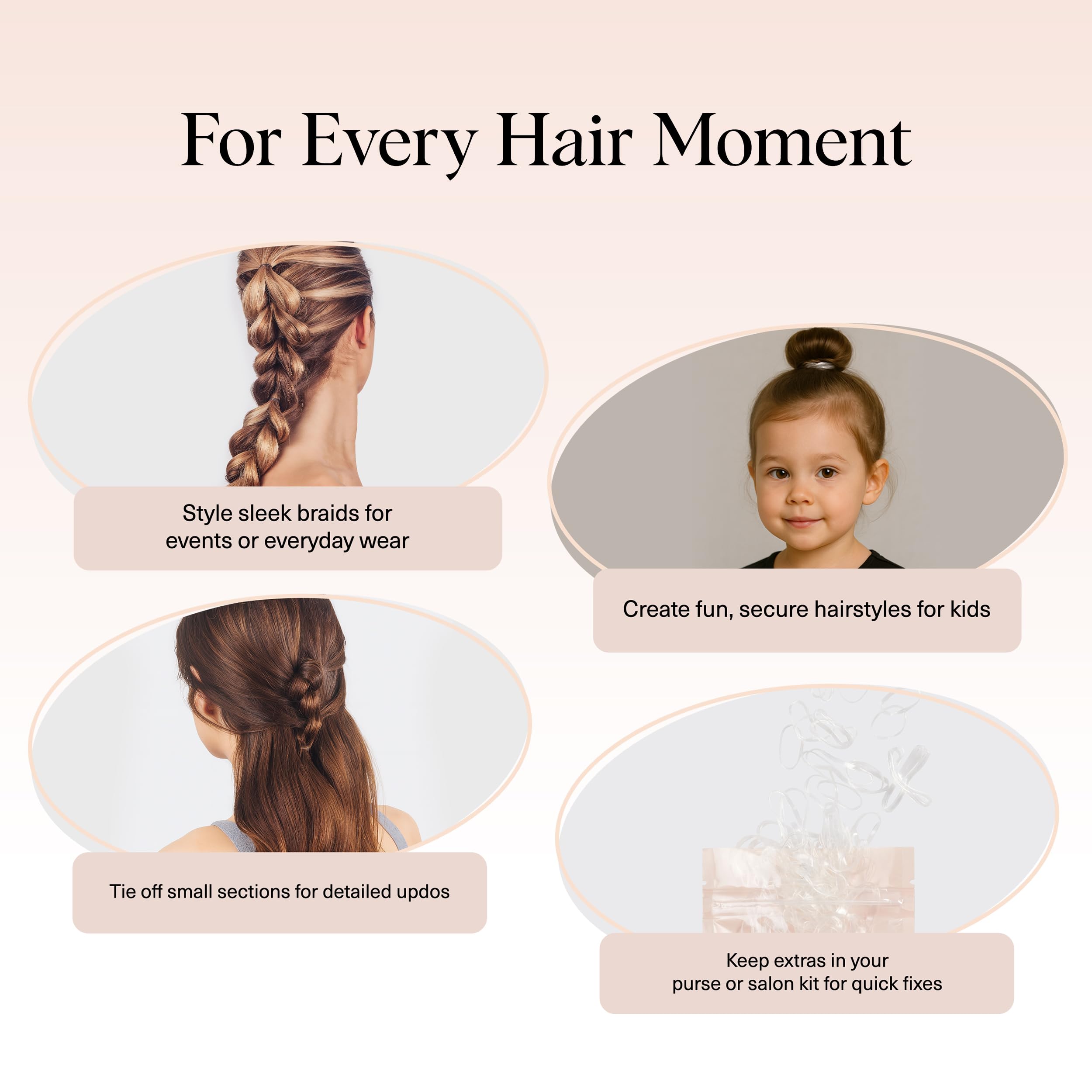 Kitsch Hair Ties para coletas y trenzas con ajuste cómodo.