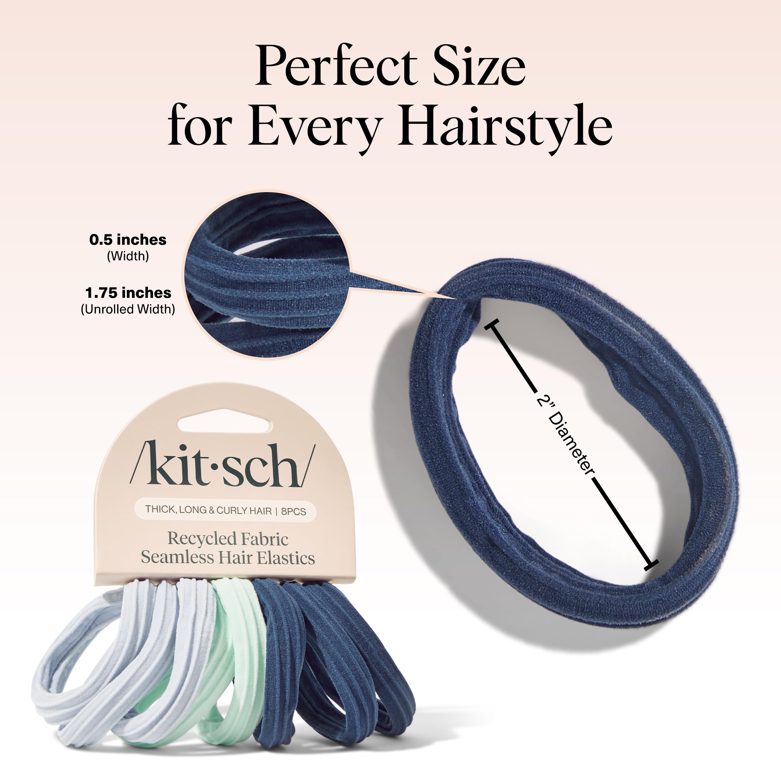 Kitsch Hair Ties uso diario, práctico para casa, trabajo o gym.