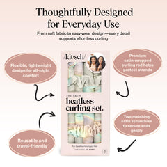 Kitsch satin curlers in use overnight for frizz-free morning waves