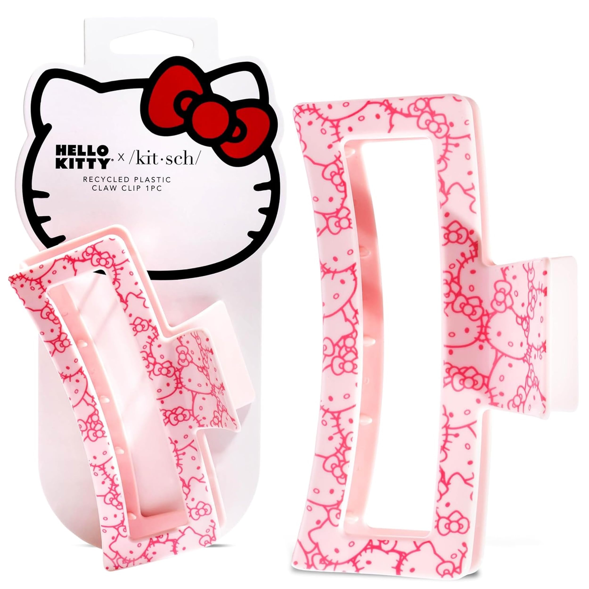 La pinza Kitsch Hello Kitty jumbo rosa es ideal para cabello grueso.