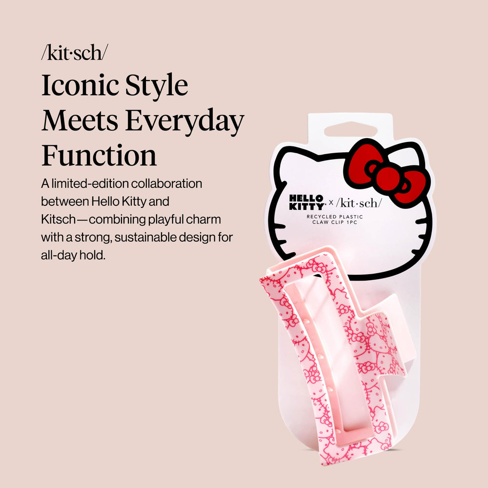La pinza jumbo de Kitsch Hello Kitty rosa para cabello largo.