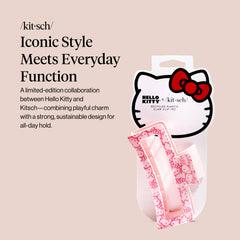 La pinza jumbo de Kitsch Hello Kitty rosa para cabello largo.