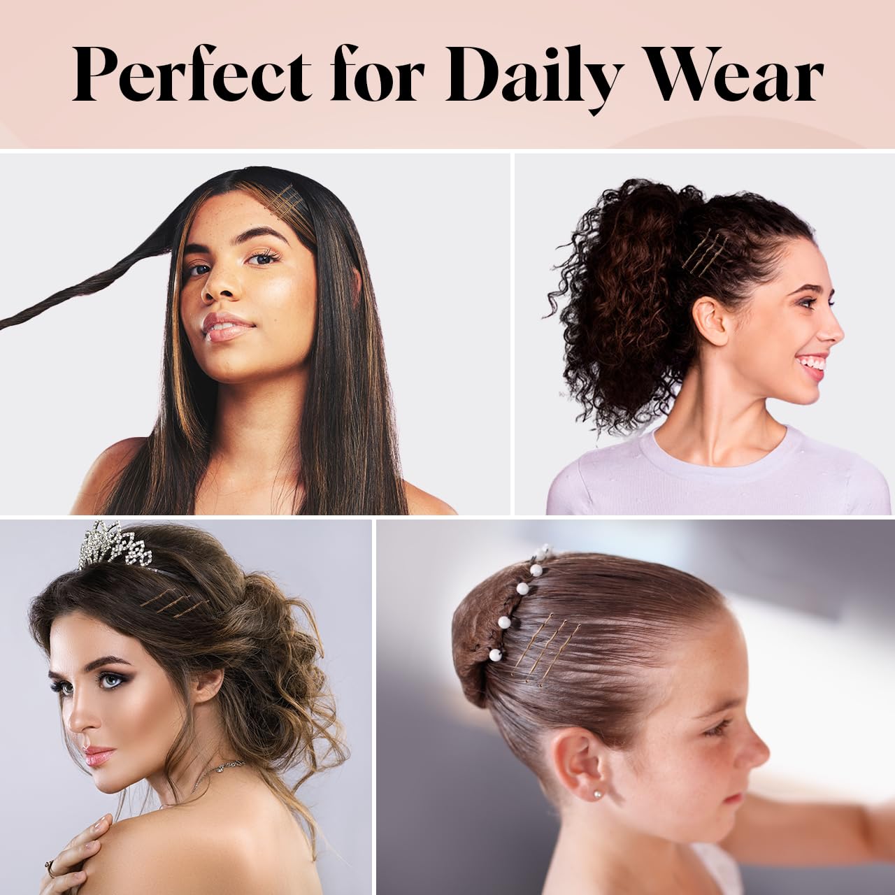 Kitsch horquillas para cabello con sujeción segura para peinados