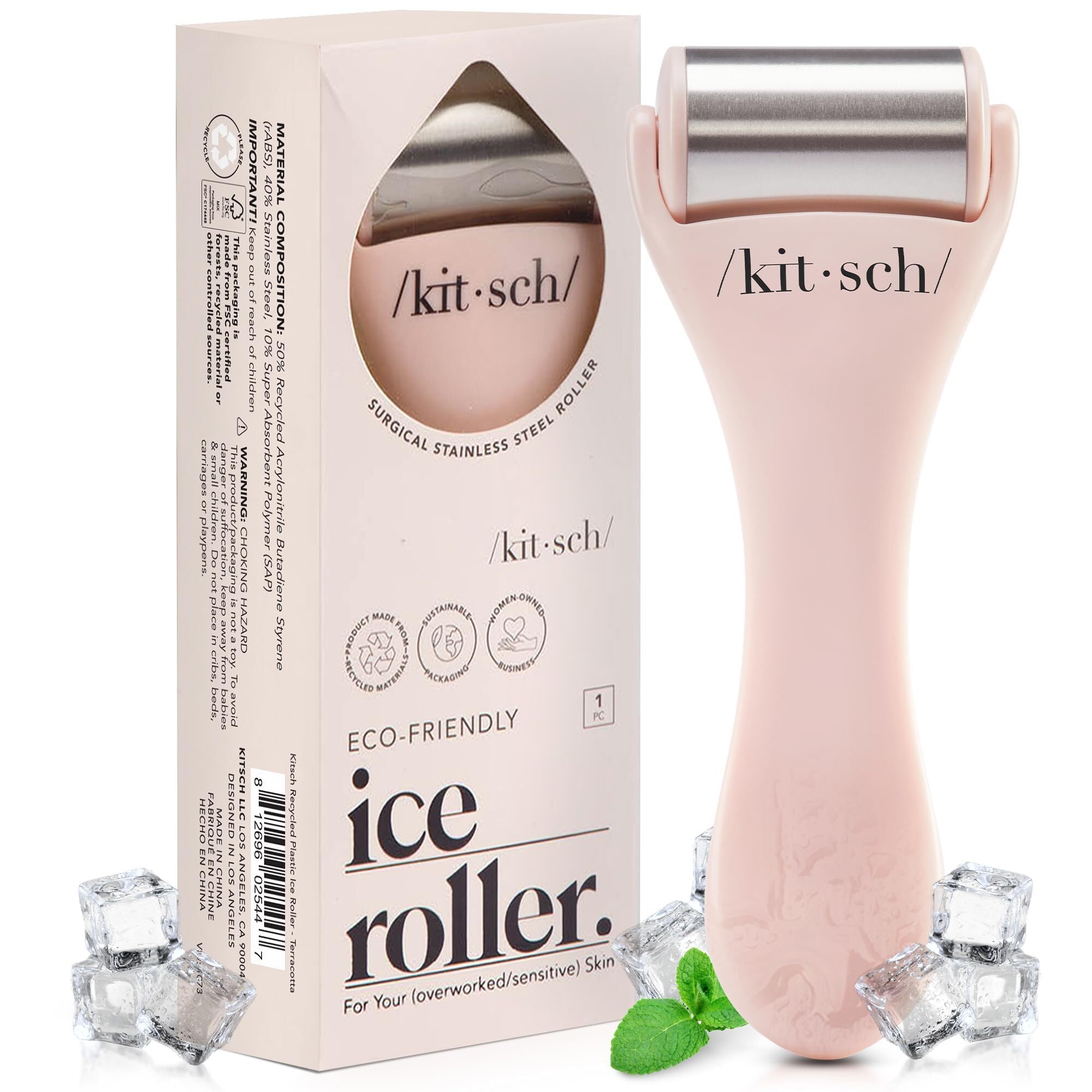 Kitsch Ice Roller promotes a calm, refreshed complexion after use.