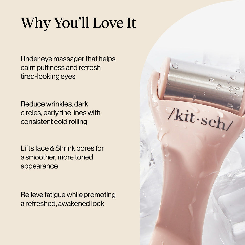 Kitsch Ice Roller stainless steel design ensures durable cooling.