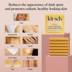 Kitsch Kojic Turmeric Soap Bar: uso recomendado para lavado facial.