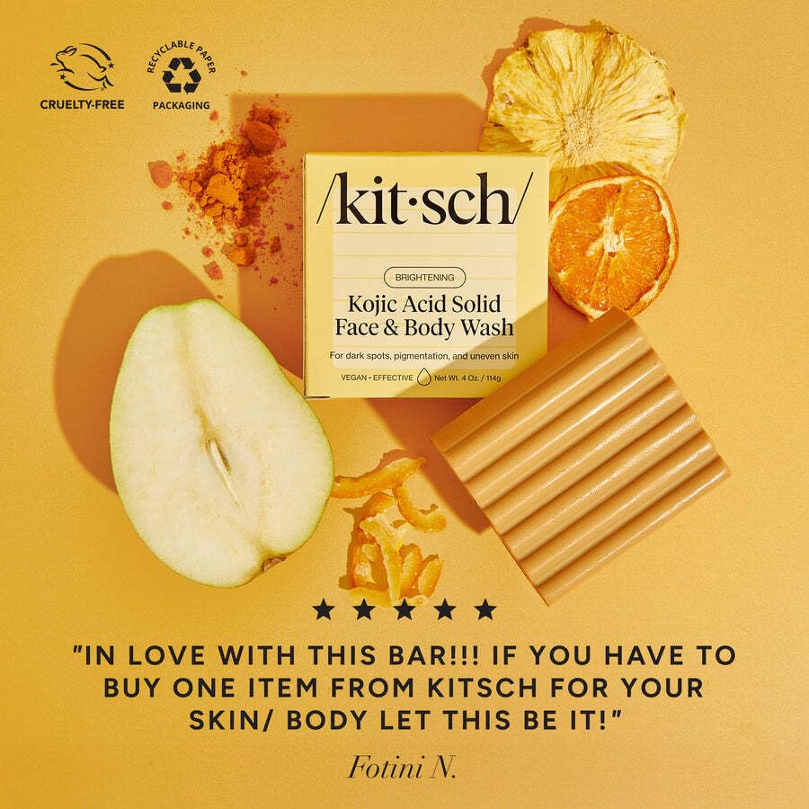Kitsch Kojic Turmeric Soap Bar: manteca de karité para piel suave.