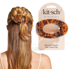 Kitsch large flat claw clip in tortoise design with secure all-day hold.