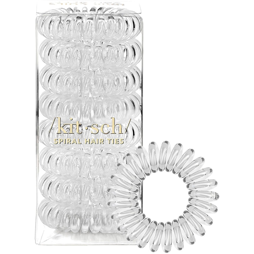 Kitsch ligas espiral transparente para cabello con agarre suave