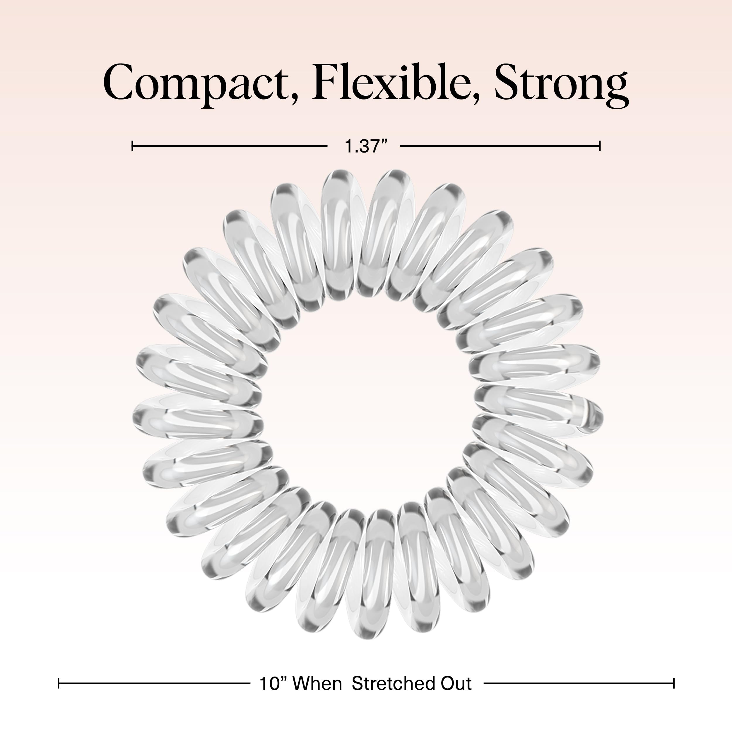 Kitsch ligas espiral transparente para coletas sin dejar marcas