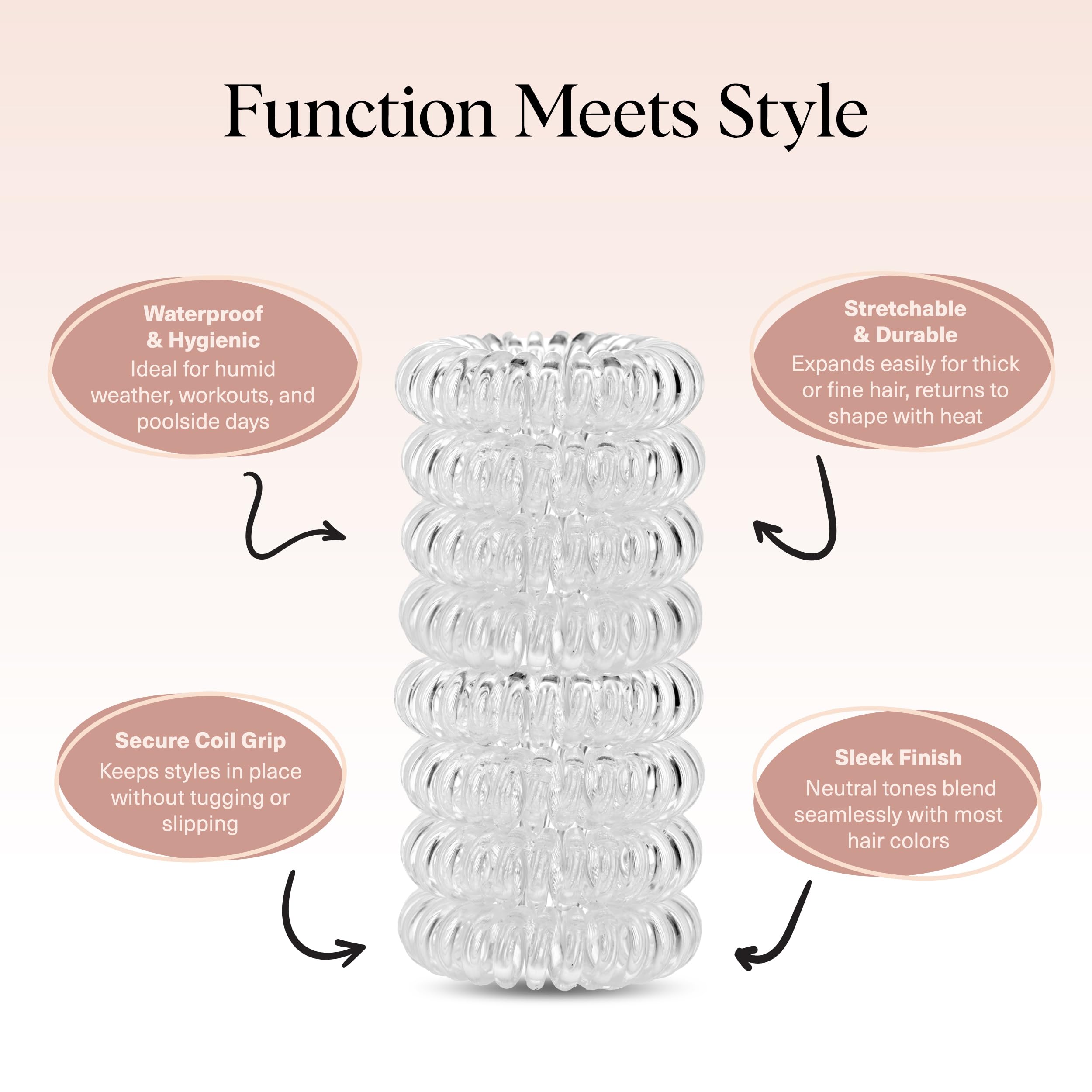 Kitsch espiral transparente, resistentes al agua para entrenamientos