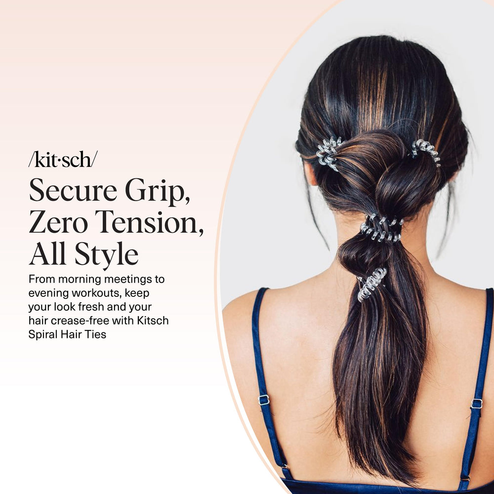 Kitsch lazos espiral transparente, práctico conjunto de 8 piezas para peinado