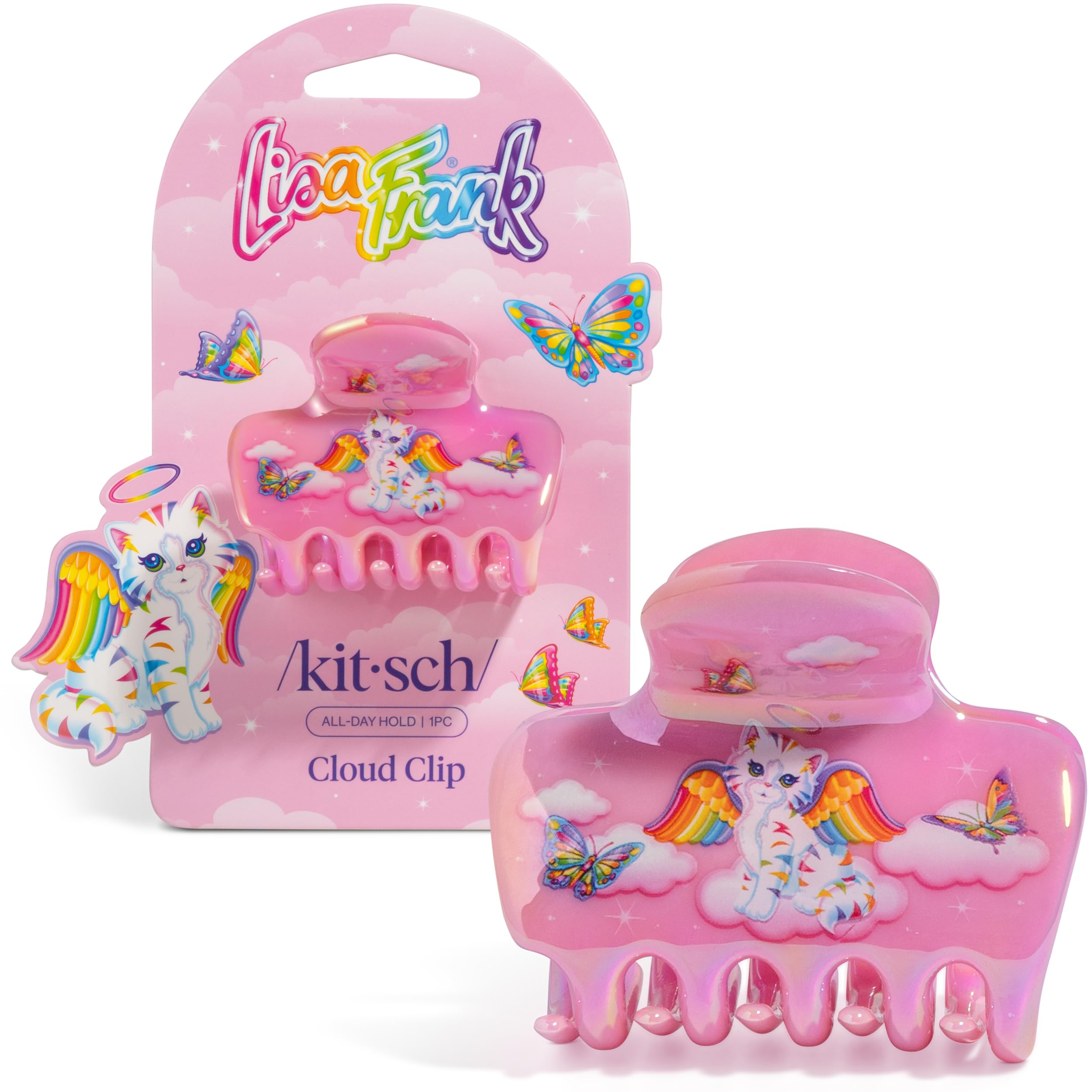 Pinza Lisa Frank x Kitsch en forma de nube para estilo audaz y cómodo.