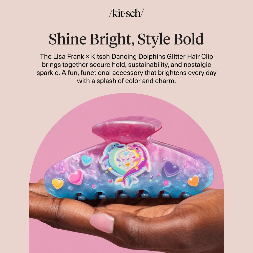 Regalo ideal de fiesta: pinza Kitsch Lisa Frank con purpurina y agarre seguro.