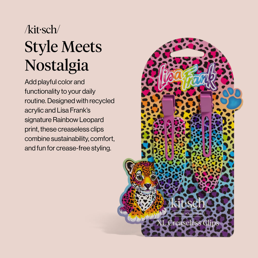 Clip Lisa Frank x Kitsch XL arcoíris leopardo para fijar peinado