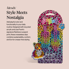 Clip Lisa Frank x Kitsch XL arcoíris leopardo para fijar peinado