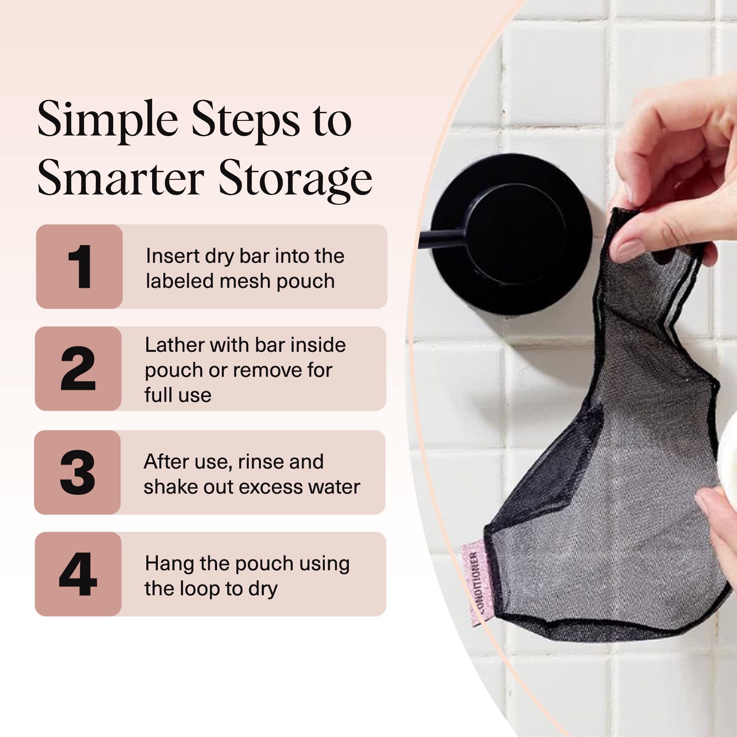 Kitsch Machine-washable bag cleans easily between uses.