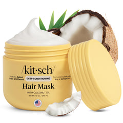 Kitsch Mascarilla Capilar, frasco hidratante para cabello seco y dañado.