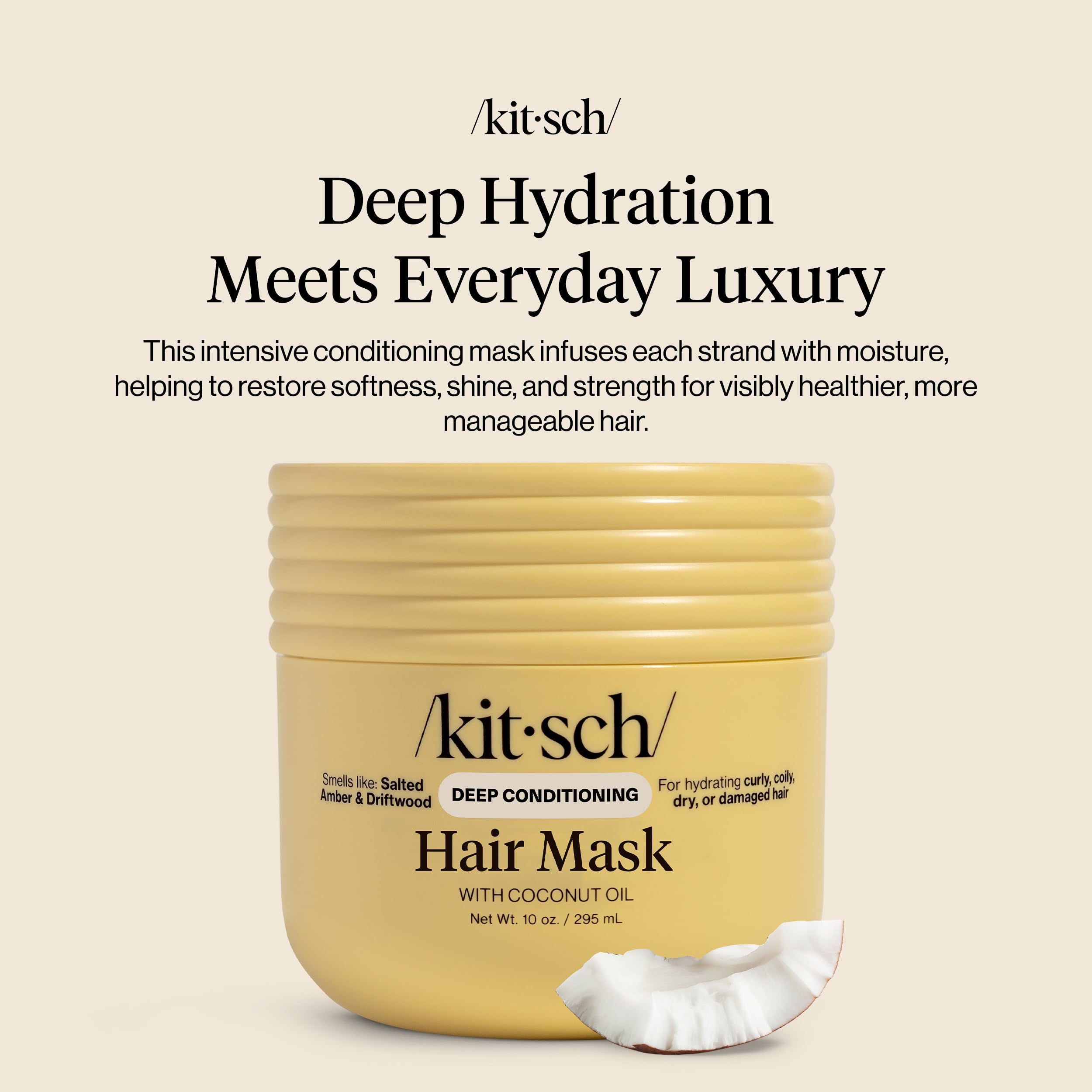 Kitsch Mascarilla Capilar, textura cremosa para una aplicación suave.