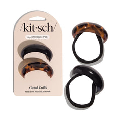 Kitsch hair cuff for braids in black delivers secure, damage-free hold with subtle shine.