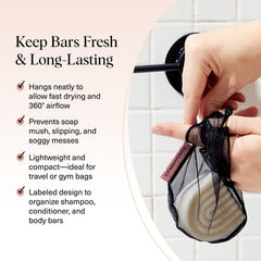 Kitsch Mesh Bag promotes breathable drying for soap bars, reducing soggy mess.