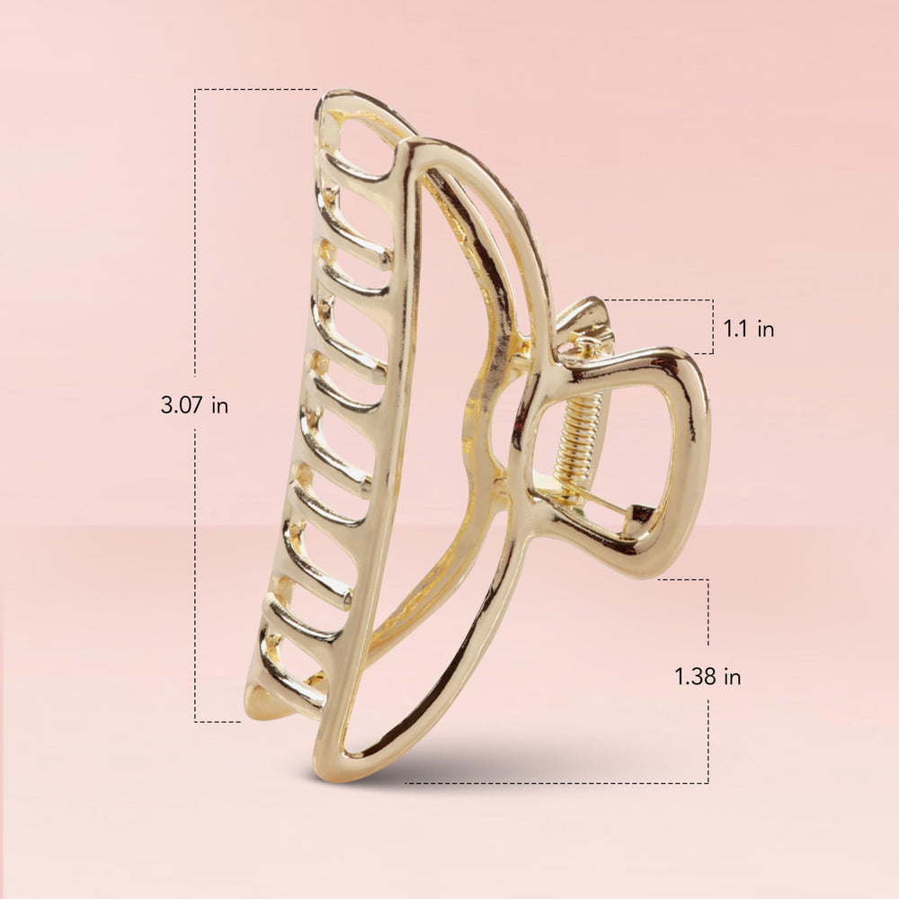 Kitsch metal hair clip arch and loop design adds sophistication and grip