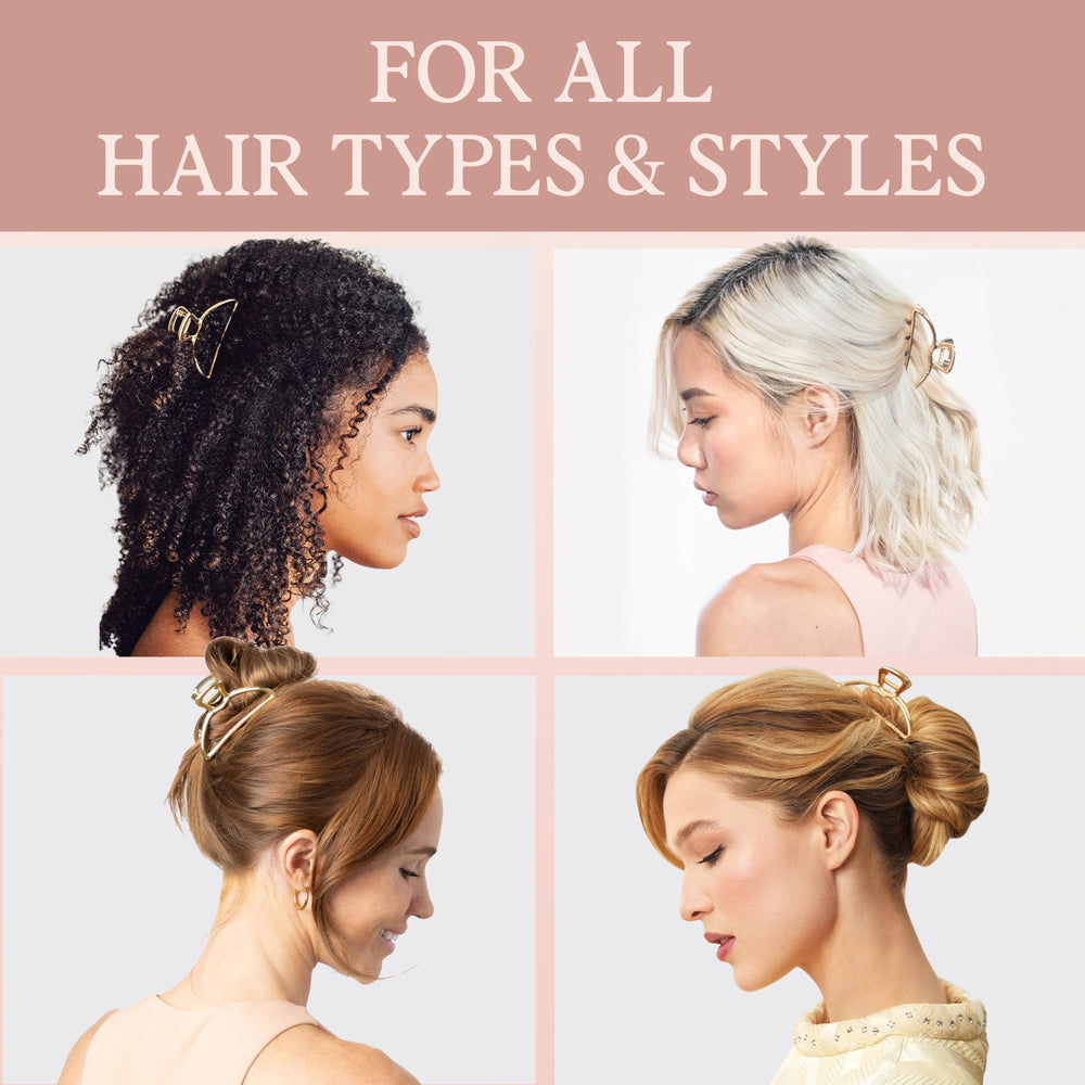 Kitsch metal hair clip in gold elevates casual or formal looks