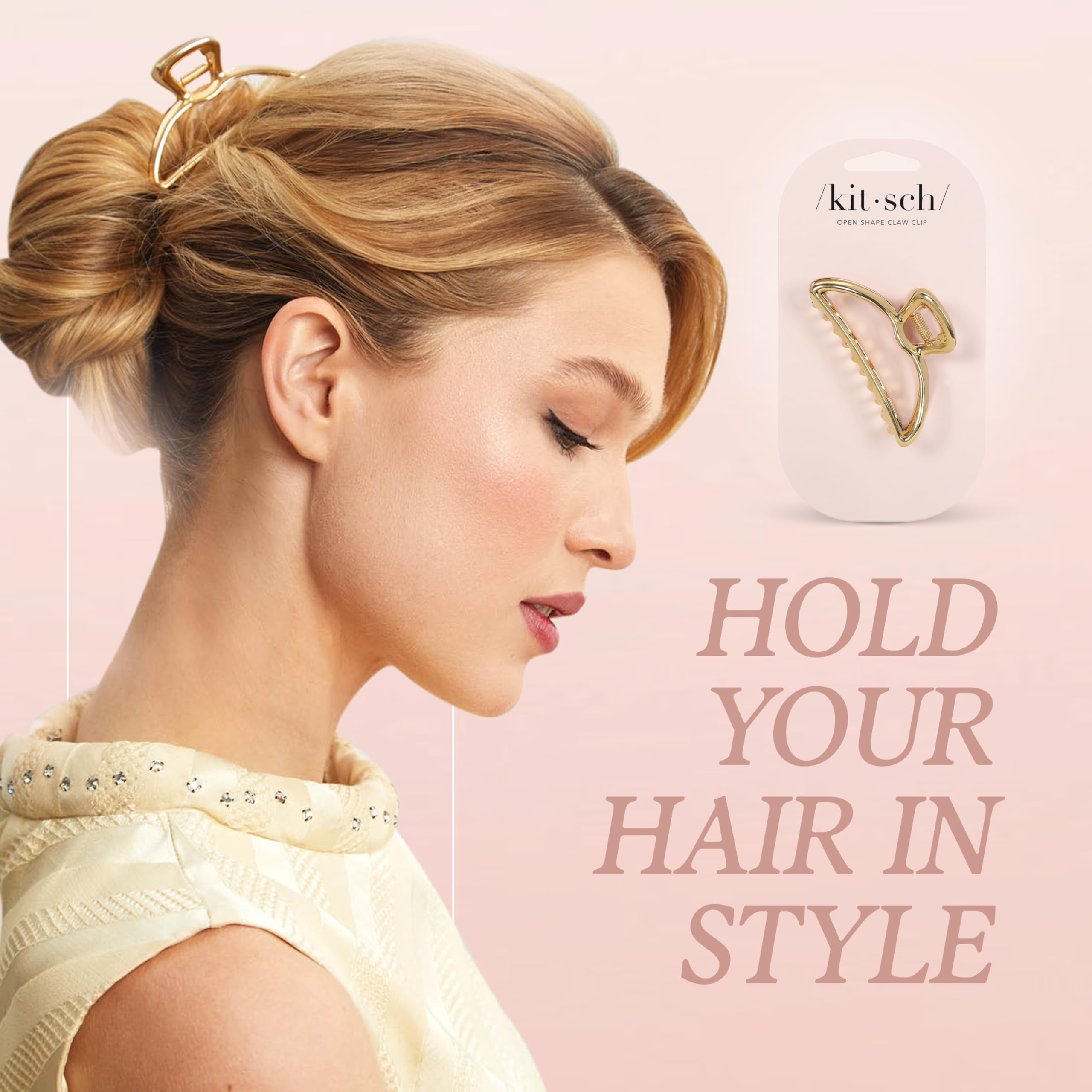 Kitsch metal hair clip is travel-friendly and pocket-ready for styling on the go