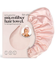 Kitsch microfiber hair towel wrap with secure loop prevents slipping.