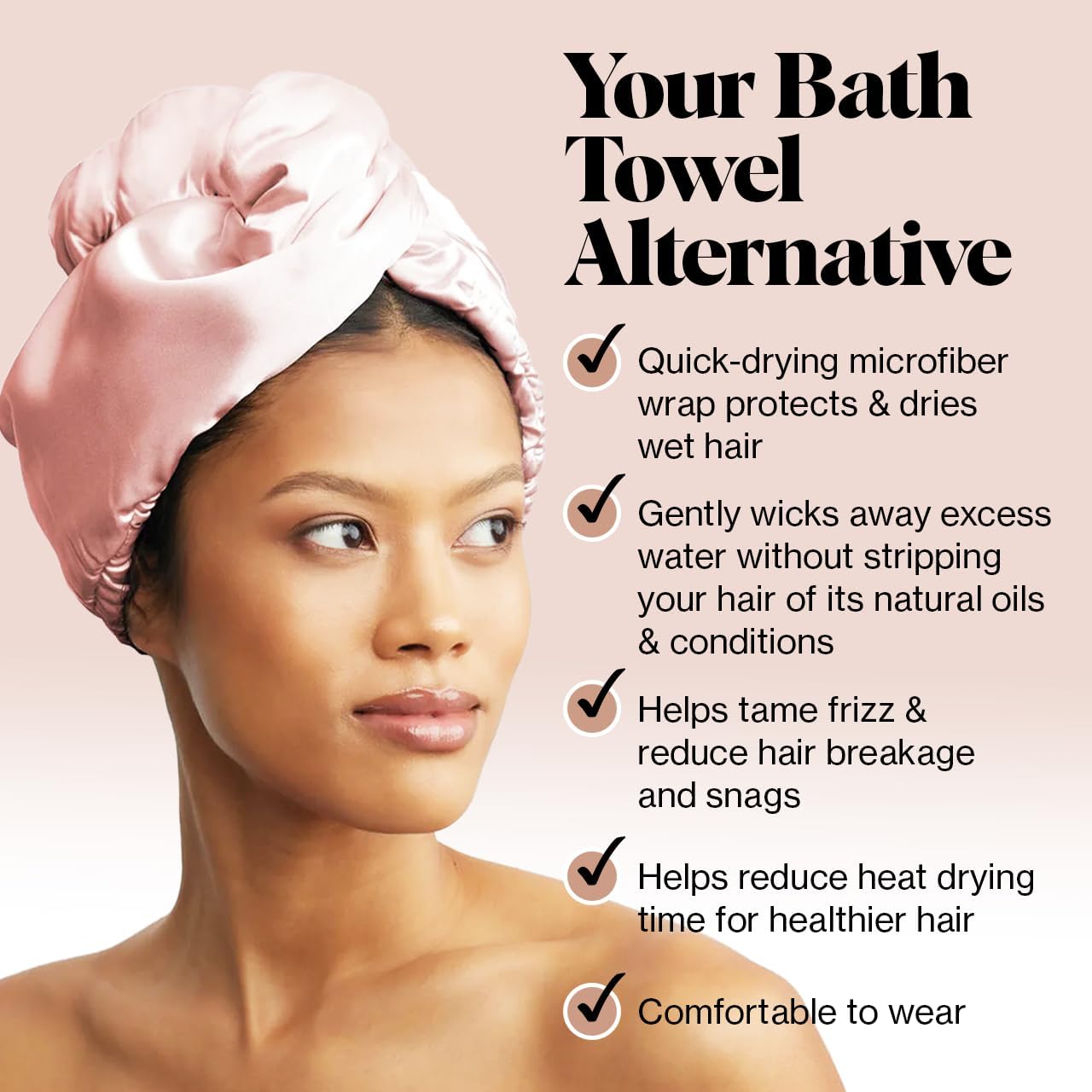 Kitsch microfiber hair towel wrap frizz-control for smoother curls.