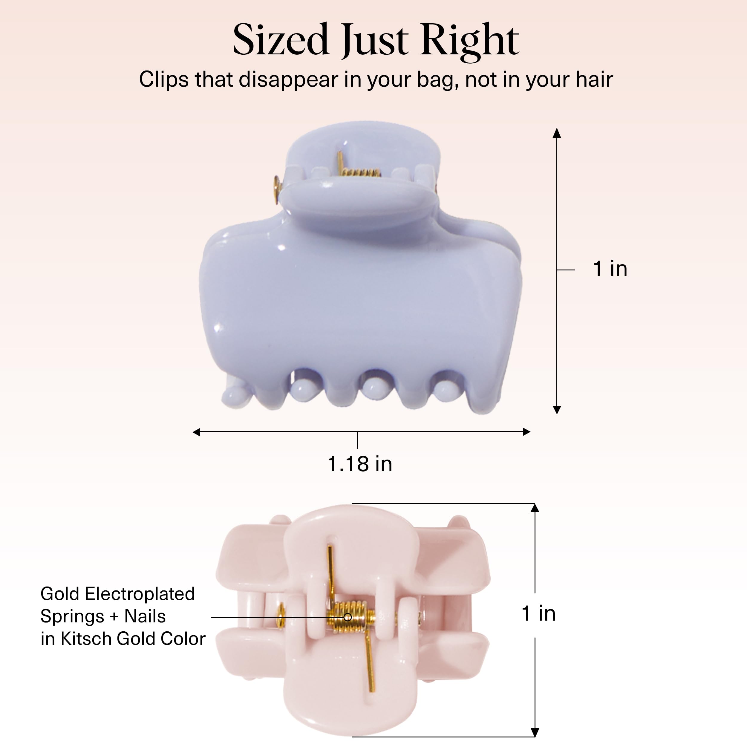 Kitsch mini-claw clip for easy styling with a lightweight feel.