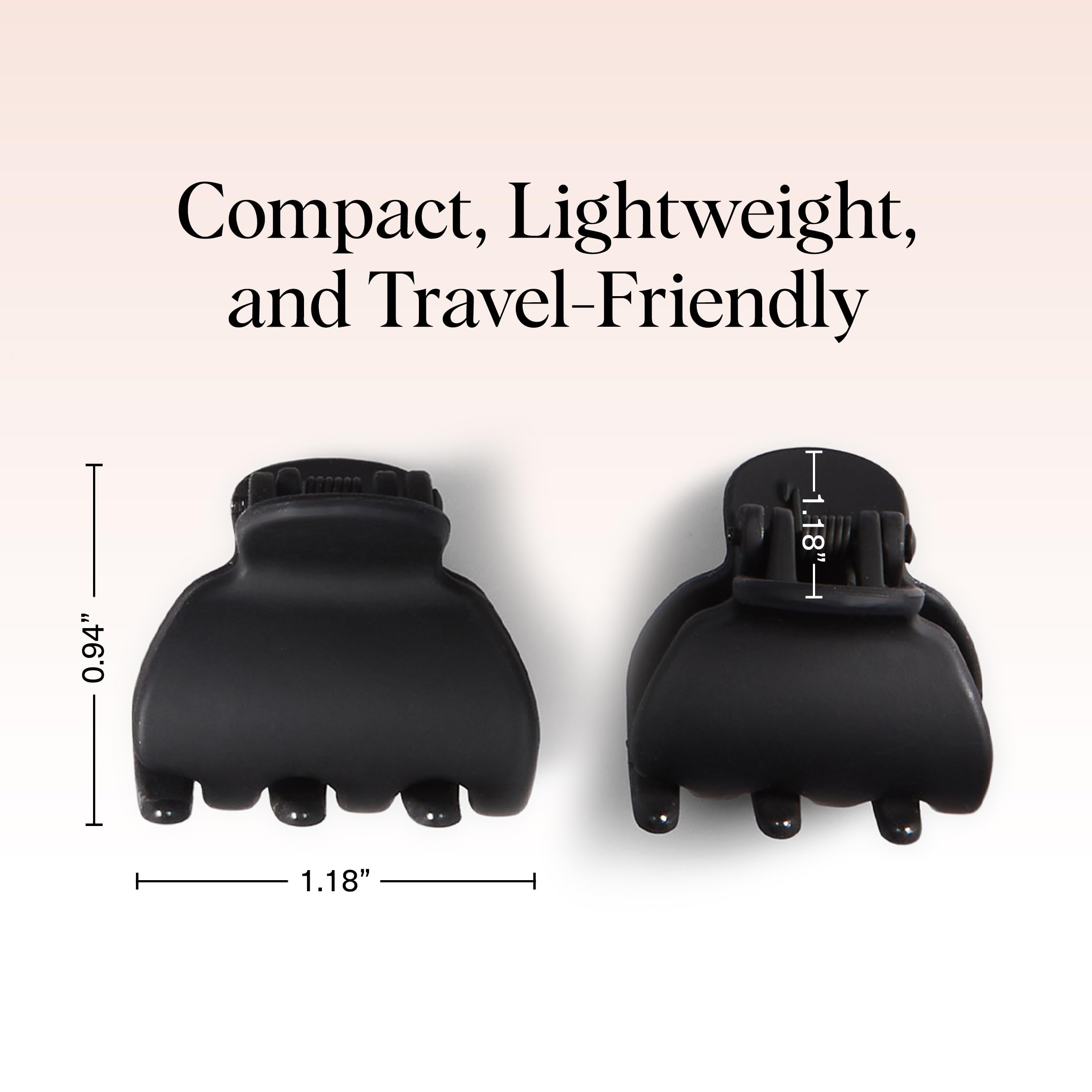 Kitsch mini claw clips in black offer durable, subtle styling for everyday wear.