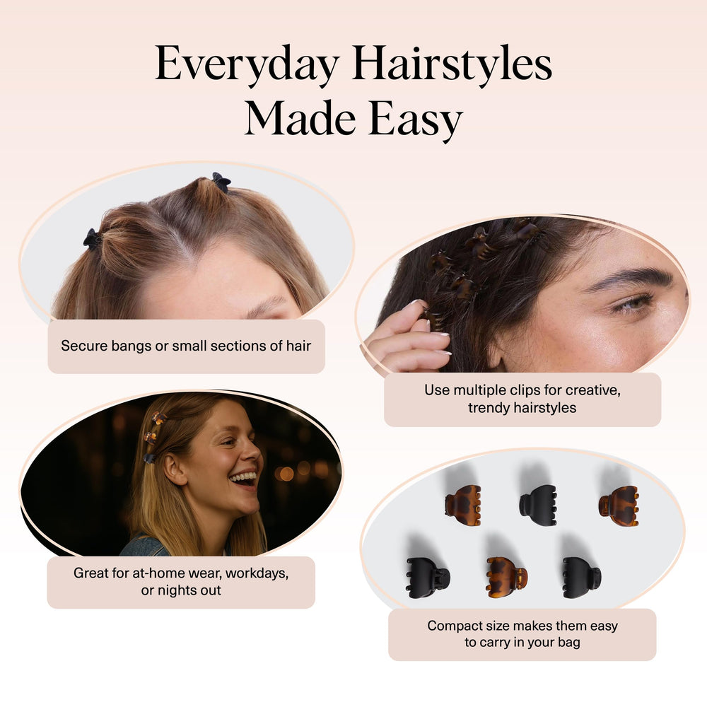 Kitsch mini claw clips ideal for kids, gentle grip on fine hair.