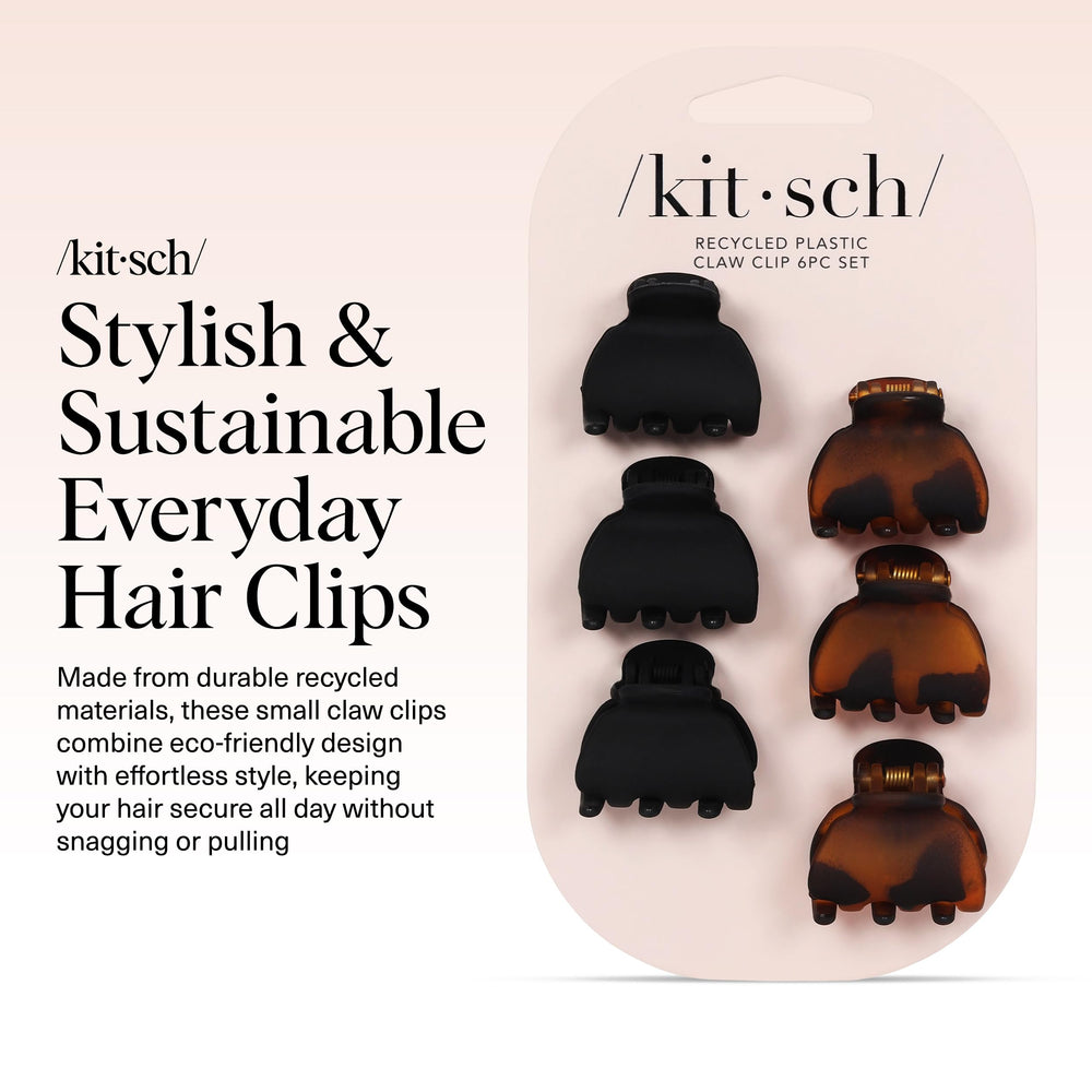 Kitsch mini claw clips crafted from lightweight plastic for comfortable all-day wear.