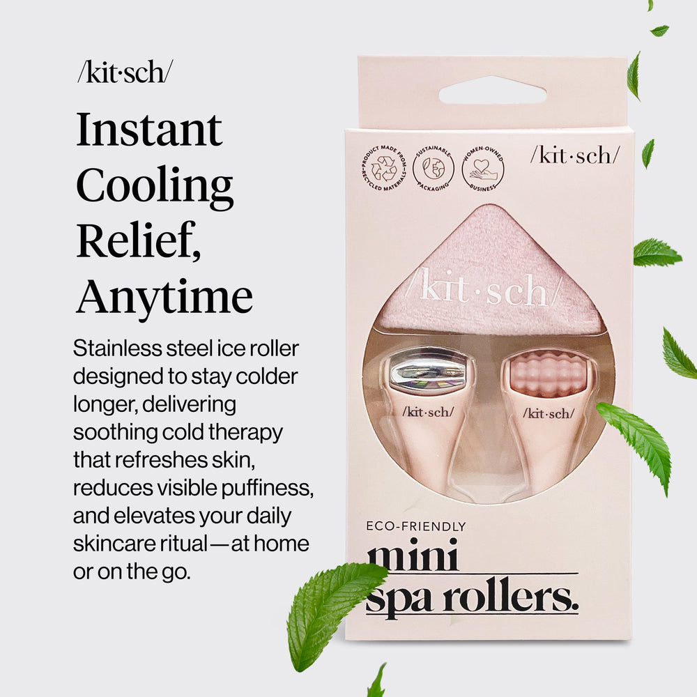 Kitsch mini facial roller silicone soft face roller for gentle smoothing.