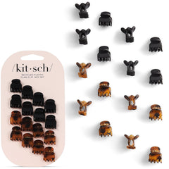 Pinzas mini Kitsch en tortuga, sujeción suave sin tirar para flequillos y mechones.